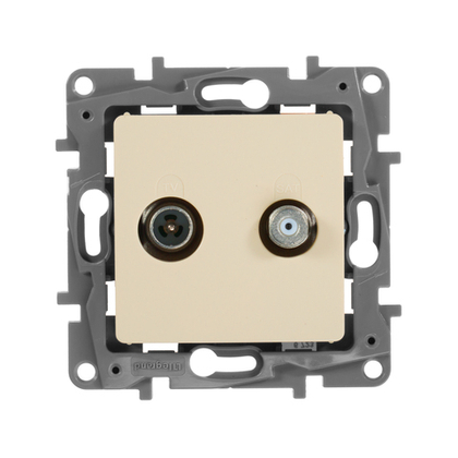 Розетка TV-SAT двухкабельная - слоновая кость ETIKA Legrand
