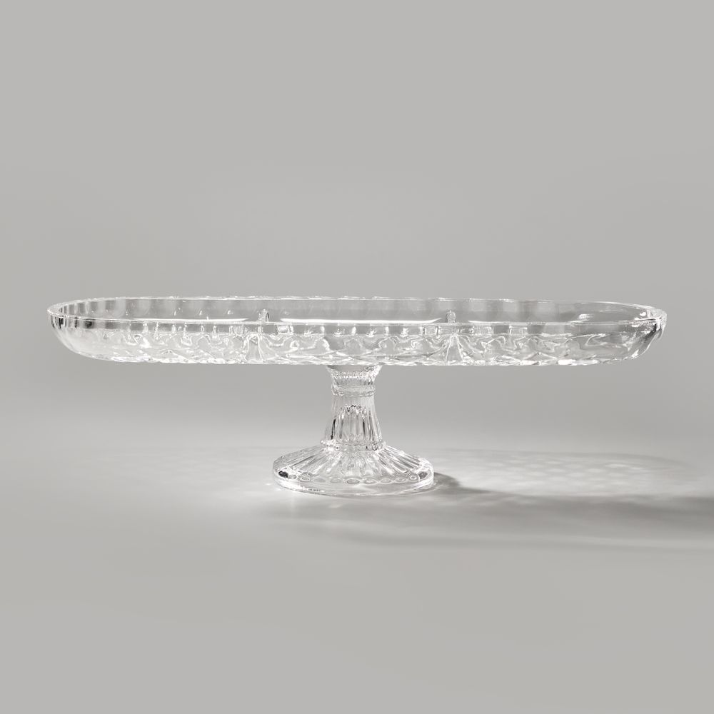 БЛЮДО НА НОЖКЕ ОВАЛЬНОЕ 3 СЕКЦИИ 39X14 СМ