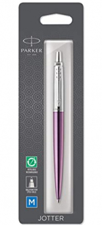 Шариковая ручка Parker "Jotter Victoria Violet Chrome CT", стержень:M, цвет чернил: blue в подарочной блистерной упаковке