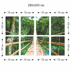 Фотообои "Симфония" бумажные Бамбуковый мост 280*200 см