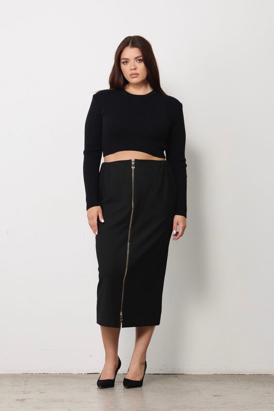 Юбка-футляр на молнии, черный