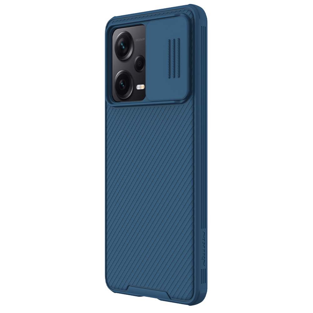 Усиленный чехол синего цвета от Nillkin для Xiaomi Redmi Note 12 Pro+ 5G, серия CamShield Pro с защитной шторкой для задней камеры