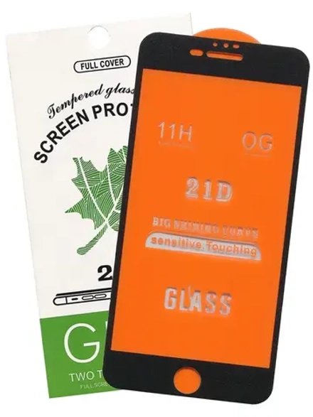 Защитное стекло Glass для Apple iPhone 7 Plus/ iPhone 8 Plus/ 21D/ полный клей, черная рамка