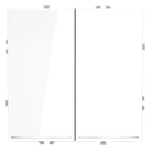 Проходной переключатель встраиваемый VOLTUM S70 двухклавишный с подсветкой 10А, (белый глянцевый)