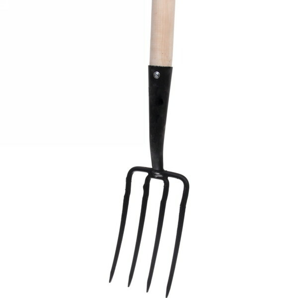 Вилы 4-х рогие «Садовник-Е» с деревянный черенком и евроручкой (длина рогов 230 мм, ширина 120 мм)