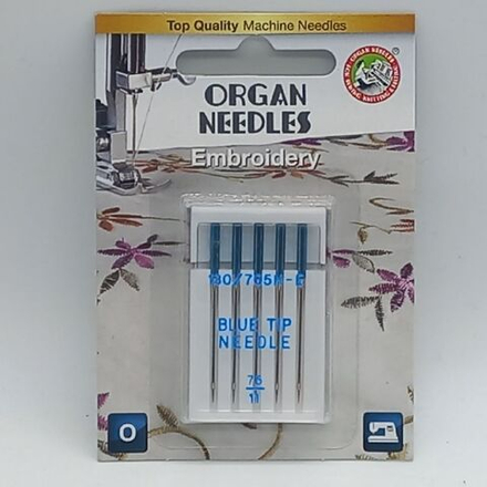 Иглы ORGAN Embroidery Blue Tip 75/11