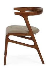 Стул Ron, орех с бежево-серой обивкой