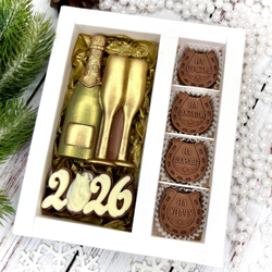 Шоколадный набор "С новым годом 2026. Шампанское. Подковы"