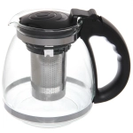 Чайник заварочный стеклянный 1500мл «Элегант», цвет черный