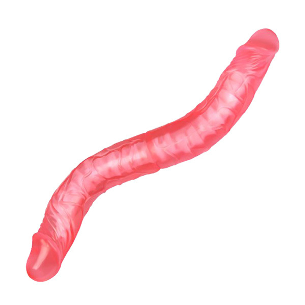 Розовый двусторонний гнущийся фаллоимитатор 36см Baile BW-010011G-0101