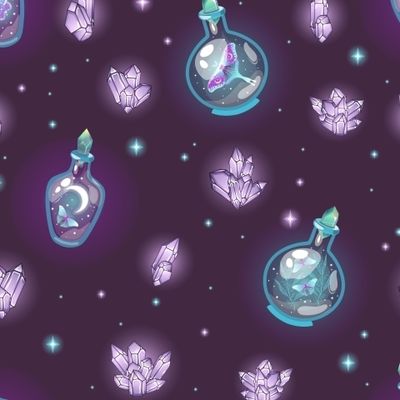 Волшебный фиолетовый паттерн с кристаллами