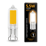 Gauss LED G9 AC220-240V 5.5W 480lm 3000K Glass 1/10/200 10780910