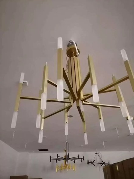 Pendant design lamp THE LIGHT by Alma 24 lampshades (Gold)