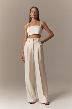 Брюки-палаццо молочно-белые
