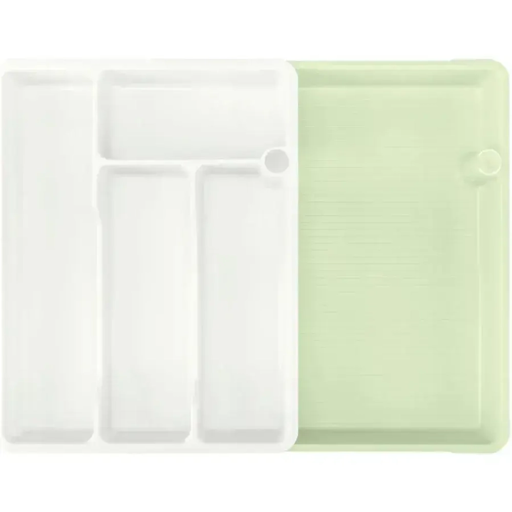 Лоток для столовых приборов раздвижной, 373*287*49 мм, светло-серый