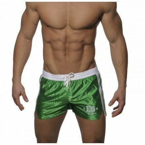 Мужские спортивные шорты зеленые с белым поясом ES Collection SHORTS GREEN - WHITE