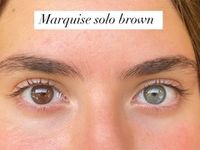 Оттеночные светло карие линзы для Светлых глаз Marquise Solo brown без отверстия ( карие ) /Плюсовые диоптрии для дальнозоркости и близорукости