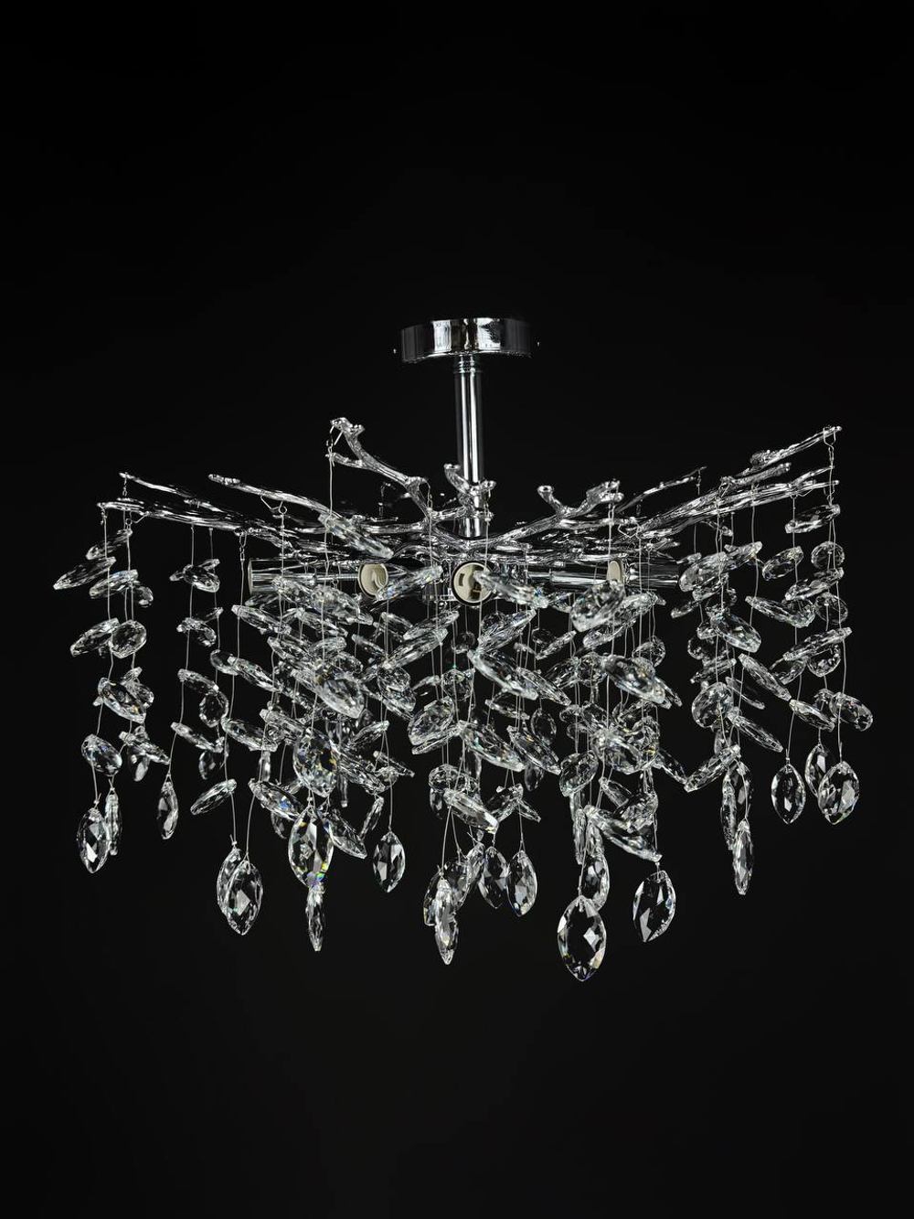 Люстра потолочная на штанге Lanbos, 4 лампы Е14, 160 Вт, 10 кв м, хром