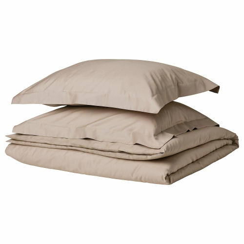 Комплект постельного белья IKEA LUKTJASMIN (ЛЮКТЭСМИН), Двуспальный, Бежевый, 240x220, 50x80 см