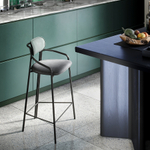 Стул полубарный Ror, round, велюр, черный/темно-зеленый/черный