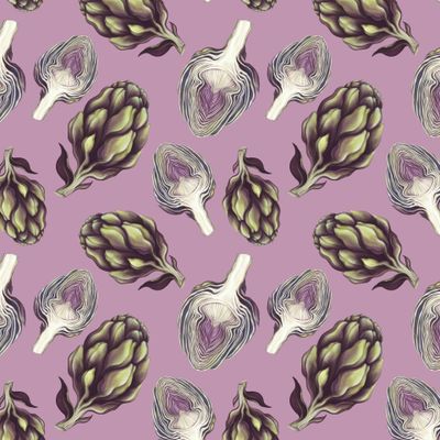 Артишок на розовом фоне