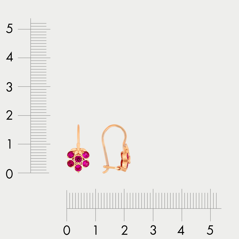 Детские серьги с нанокристаллами из розового золота 585 пробы (арт. 1202394)