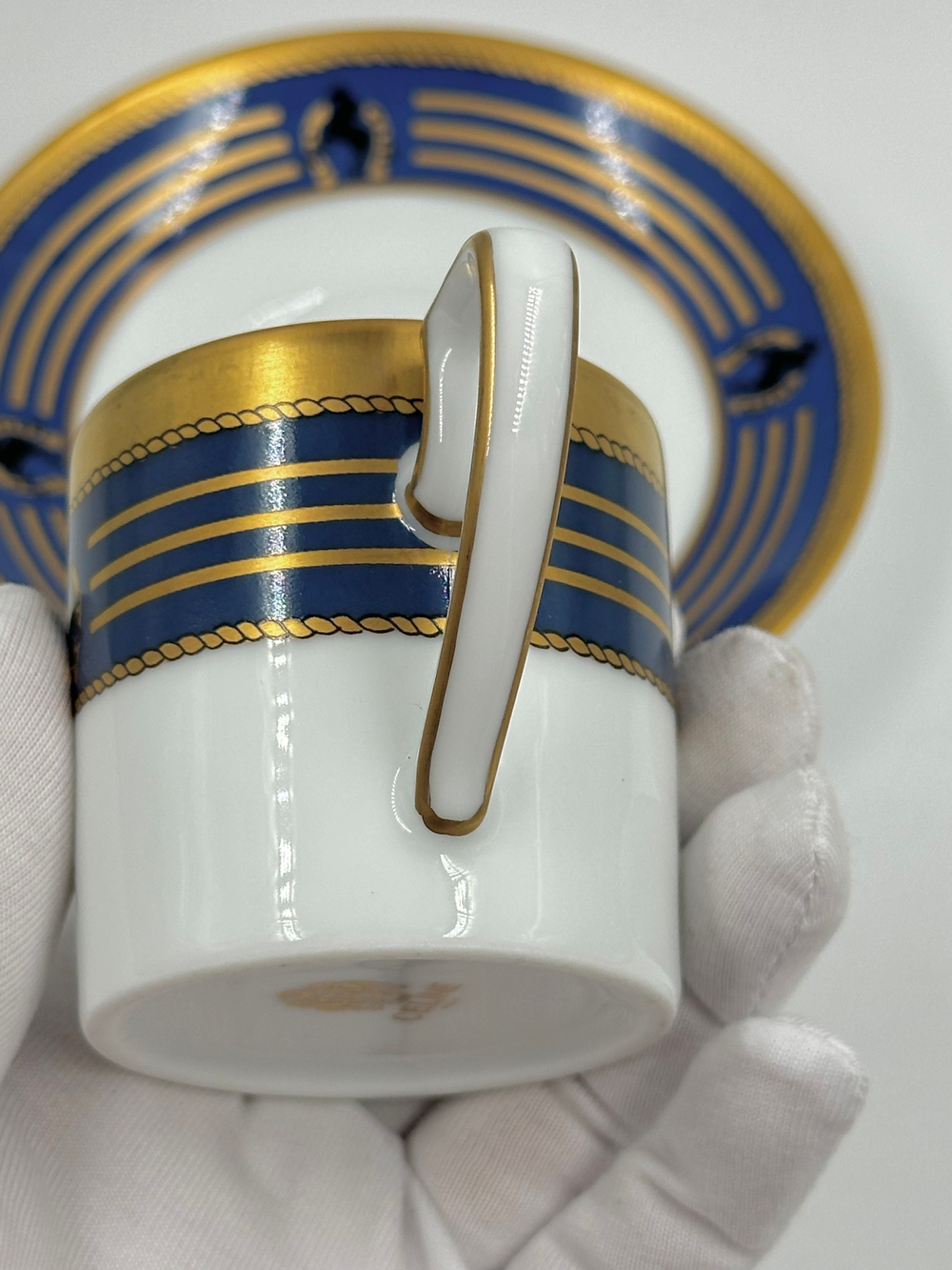 Кофейная пара Celine с синей каймой