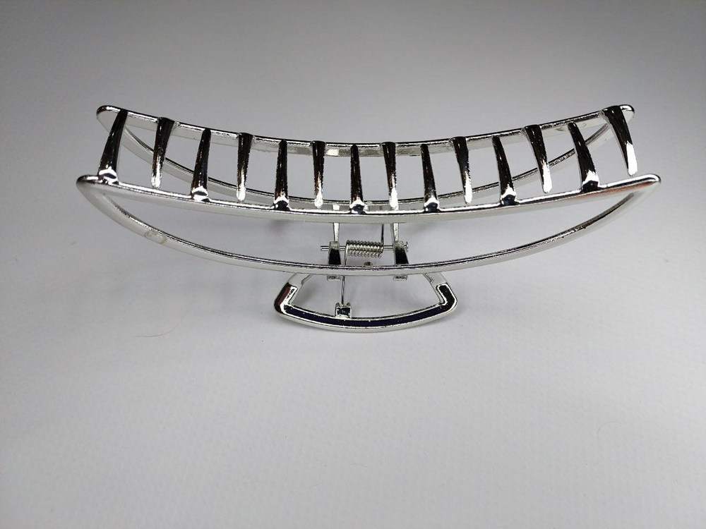 Заколка краб для волос классическая.Усиленная Большая  Усиленная. Классическая. Полукруглая. Цвет серебро