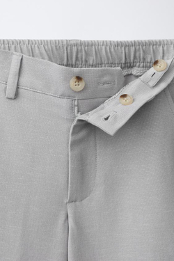 ZARA БРЮКИ RELAXED FIT COMFORT, ЖЕМЧУЖНО-СЕРЫЙ