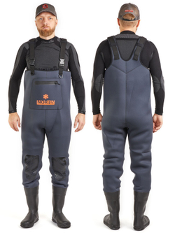 Полукомбинезон заброд. Norfin SHADOW NEOPRENE BOOTFOOT р.40-S с сапогами резина