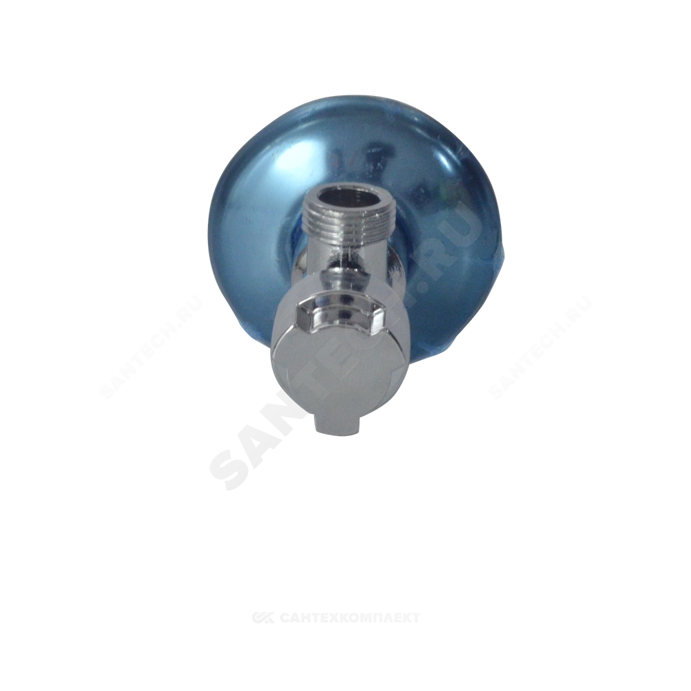 Кран латунь бытовой хром угловой G1/2" Ру10 НР маховик с отражателем Icma 90519AD07