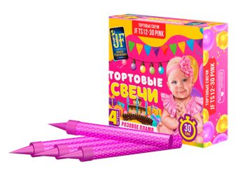 Свеча-фонтан для торта TS12-30 Розовый (12 см)