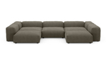 Диван Фиджи (П-образный) Cilium Brown 378*242*62 см, Коричневый Вельвет Нераскладной Фиеста