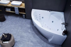 Акриловая ванна Aquatek (Акватек) Поларис-1 140х140, с каркасом, с фронтальной панелью, со сливом-переливом