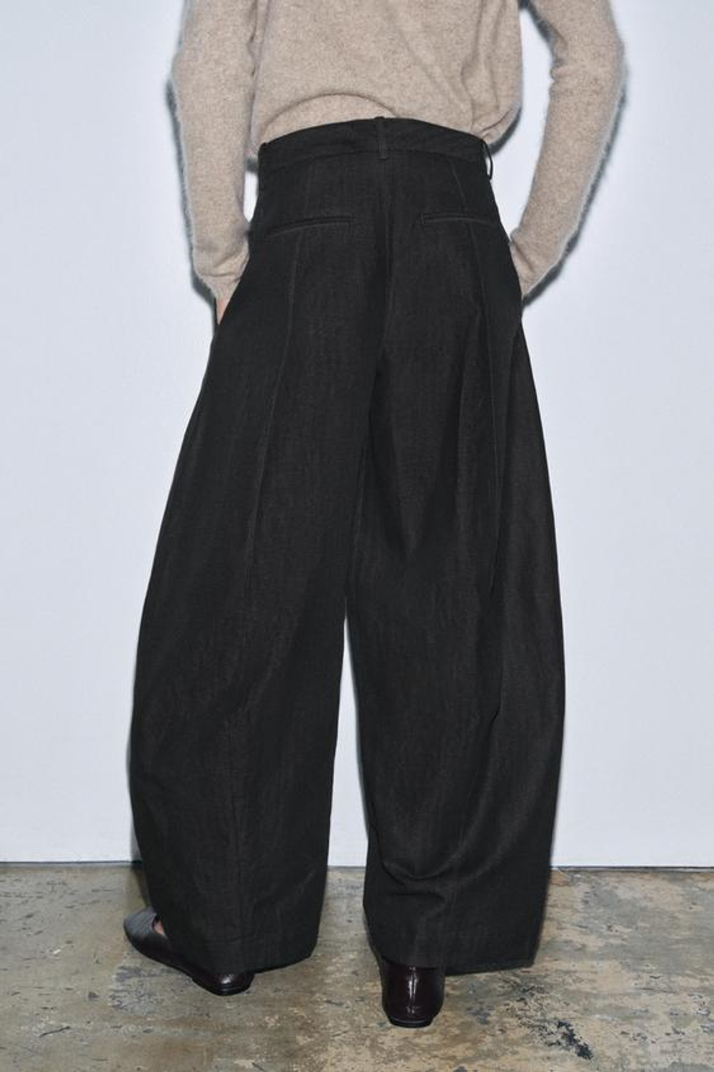 ZARA БРЮКИ В ПОЛОСКУ — ZW COLLECTION, СЕРЫЙ МЕЛАНЖ