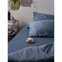 Простыня на резинке 180x200x30см Tkano Essential джинсово-синяя