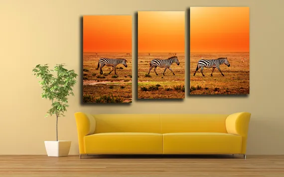 Модульная картина "Зебры Африки"