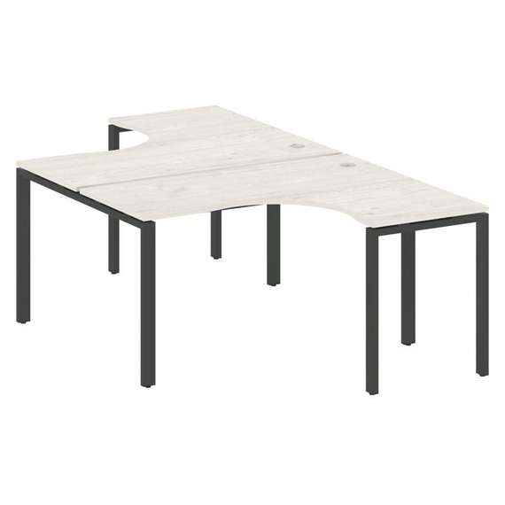 Metal System Рабочая станция криволинейная на П-образном м/к БП.РАС-СА-2.3 Дуб Наварра/Металл Антрац