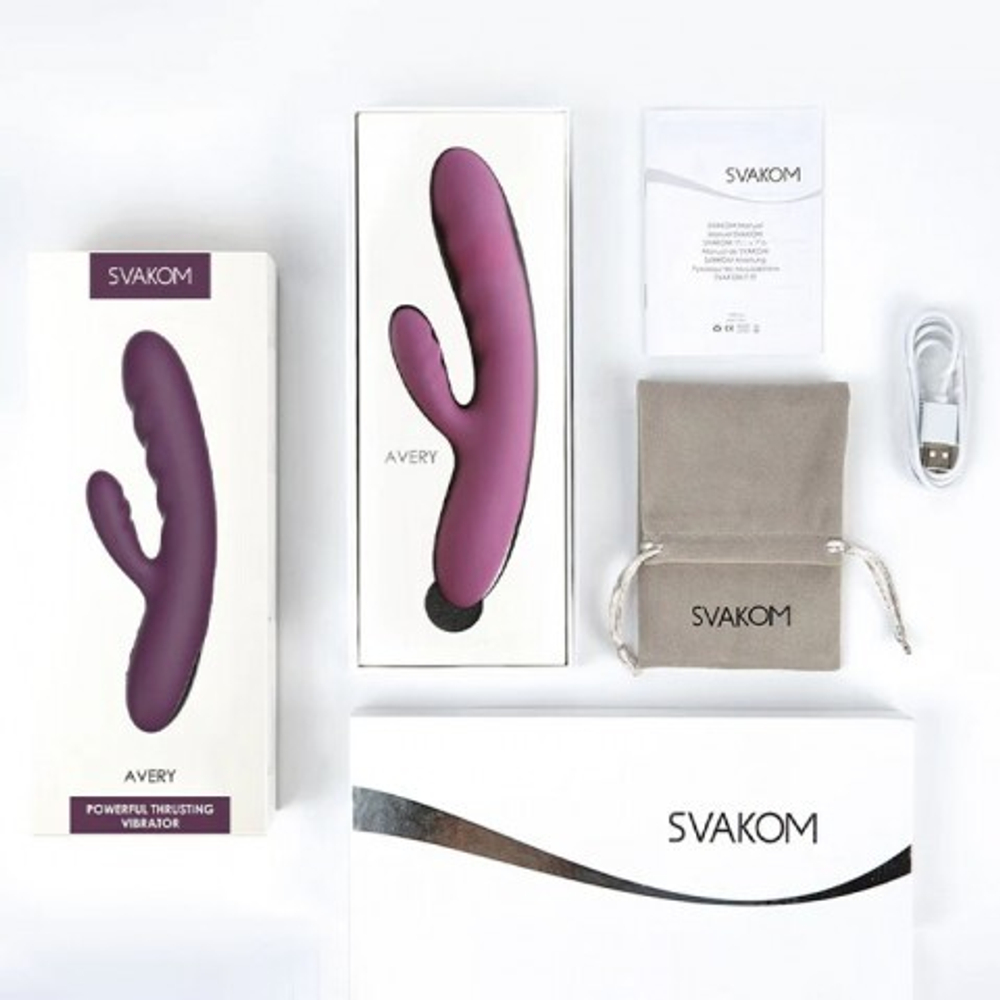 Вибратор с двойной стимуляцией Avery лиловый  от SVAKOM