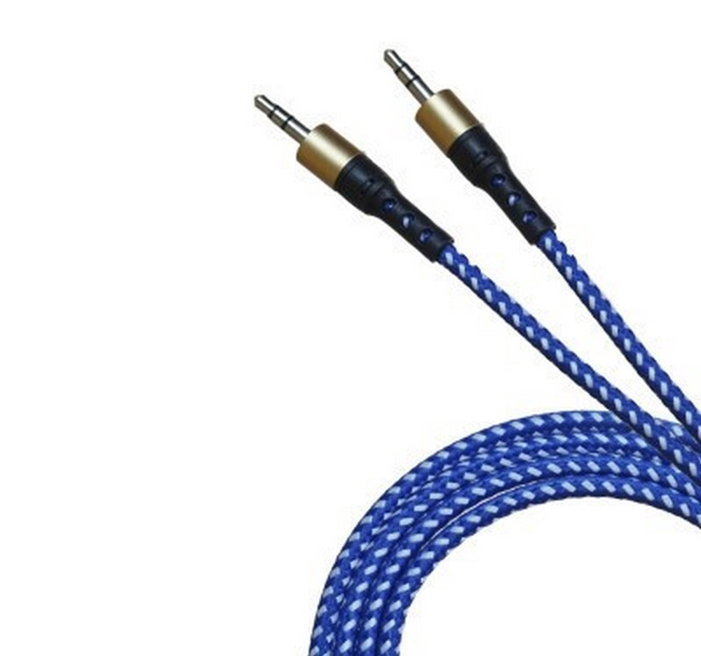 Кабель AUX JD-471 матерчатый металл А01 в коробке 1,5м