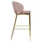 Барный стул Coral, 76 см, розовый велюр с золотыми ножками