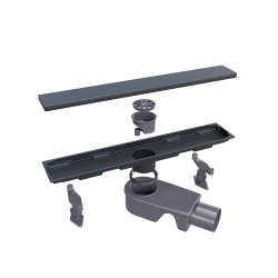 Душевой трап двухсторонний линейный, черный RGW SDR-22B (400)