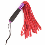 Красный флоггер с черной металлической ручкой Notabu - 40 см. (Цвет: красный с черным)