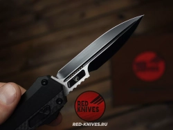 Нож Microtech 184-10 GLYKON рукоять черная / карбон, черный клинок RK-478