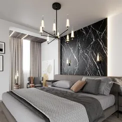 5429/39L MODERN ODL_EX24 137 черный матов./прозрачный/металл/стекло/акрил Люстра LED 39W 3000K 1330Лм FUNGO