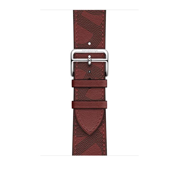 Умные часы Apple Watch Series 7 Hermès GPS + Cellular 45mm Silver Stainless Steel Case with Circuit H Single Tour (Rouge H/Noir)