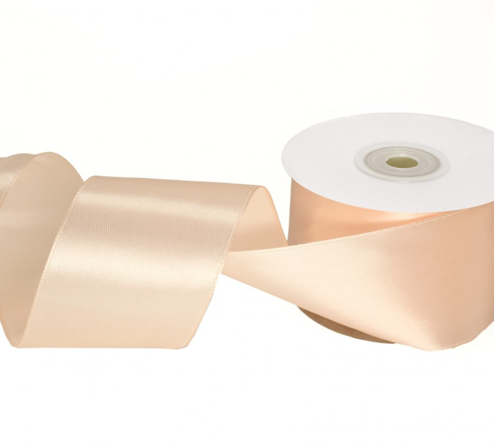 Лента Атласная 5см х 28м Сатин "Шампань" (Бежевый)