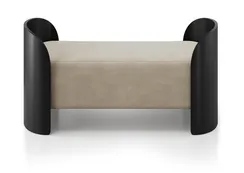 Банкетка Lagom 2 120 см (светло-бежевый FiberGuard, черный)