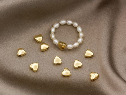 Мини-бусины "Сердце" 6х6мм (10 штук)