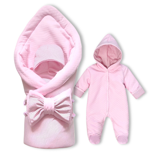 Комплект на выписку (4 предмета) " Горошек" ЗИМА